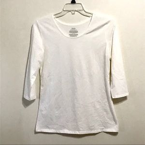 ⭐️3/$10⭐️ Like New! White 3/4 Sleeve Tee